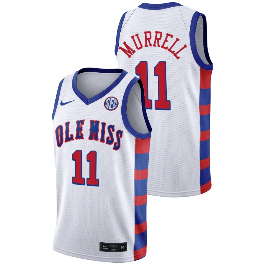 Ole Miss Rebels Men's NCAA Matthew Murrell #11 White 2021 20th Anniversary Throwback College Basketball Jersey CAR8149LV